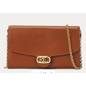 Lauren Ralph Lauren Leather Medium Adair Crossbody Lauren Tan
